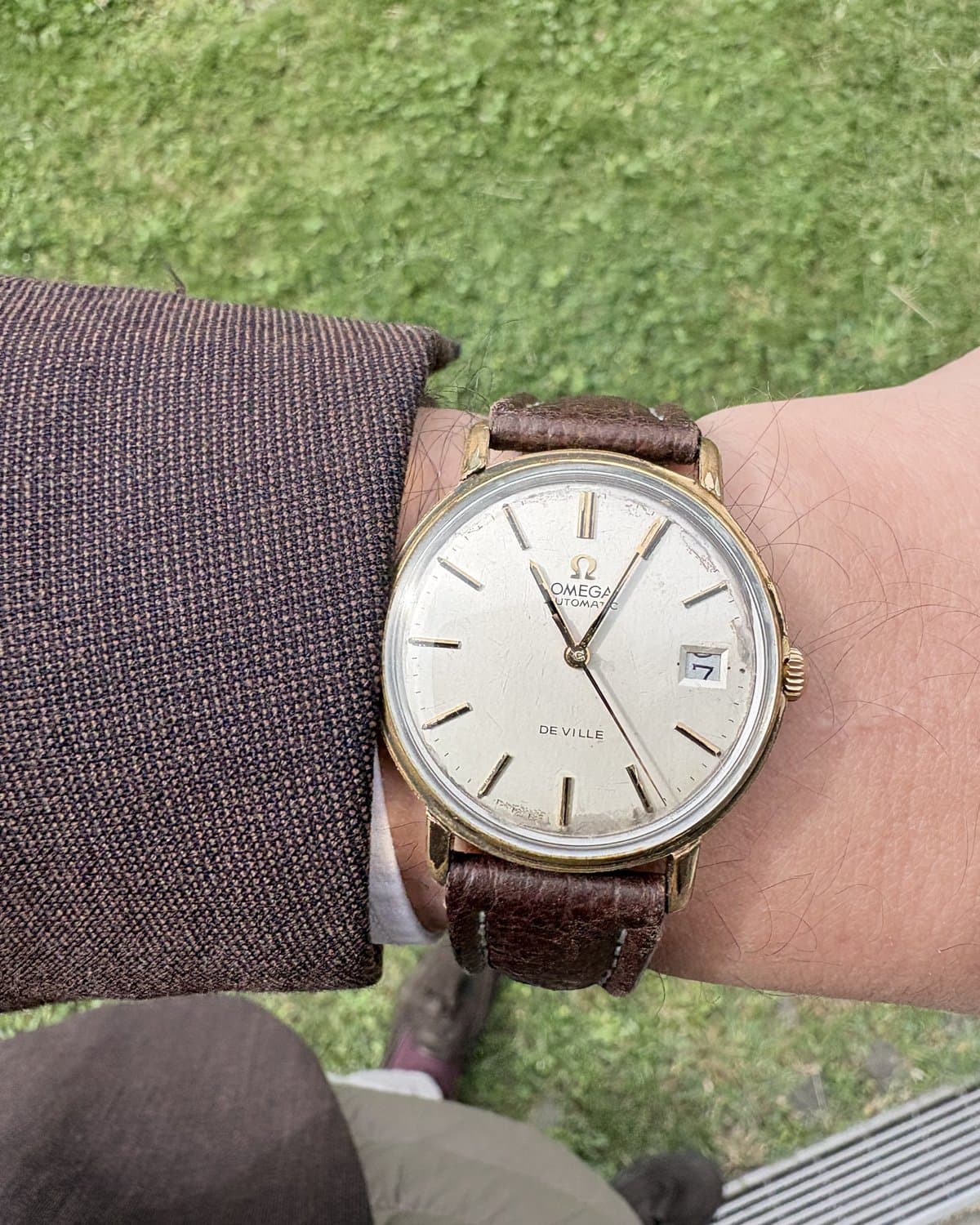 Omega De Ville on the wrist, outdoor light
